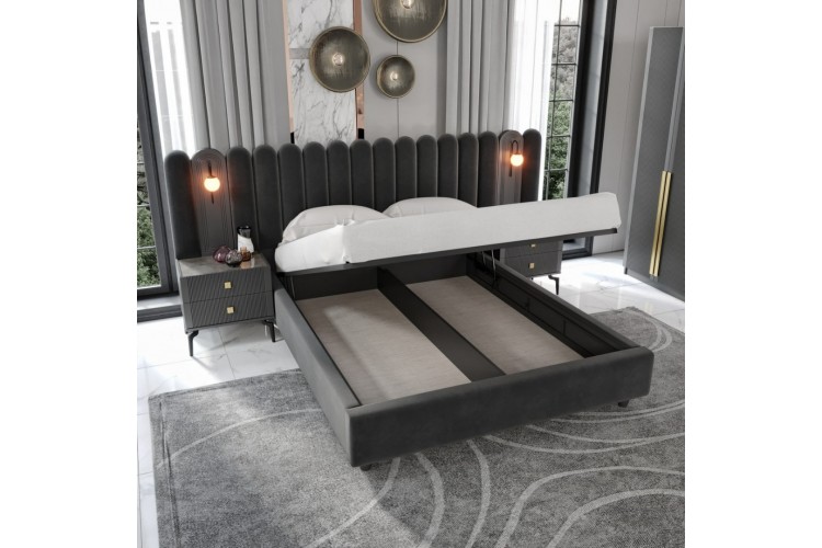 Çatalca Köşe Antrasit Yatak Odası Takımı %100 MDF