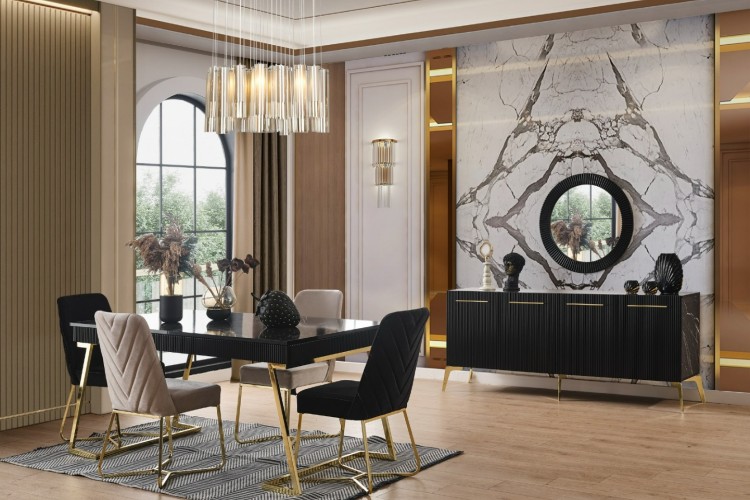 Beykoz Antrasit Yemek Odası Takımı