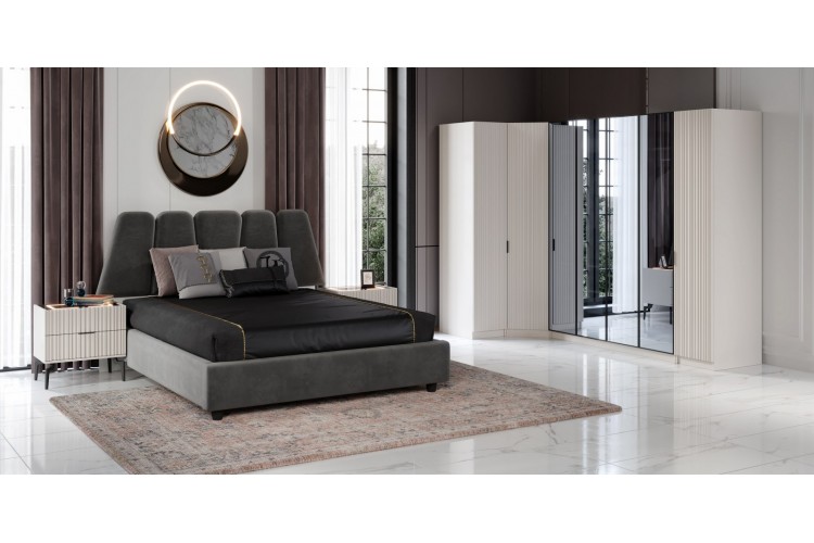 Riva Köşe Kumtaşı Yatak Odası Takımı %100 MDF